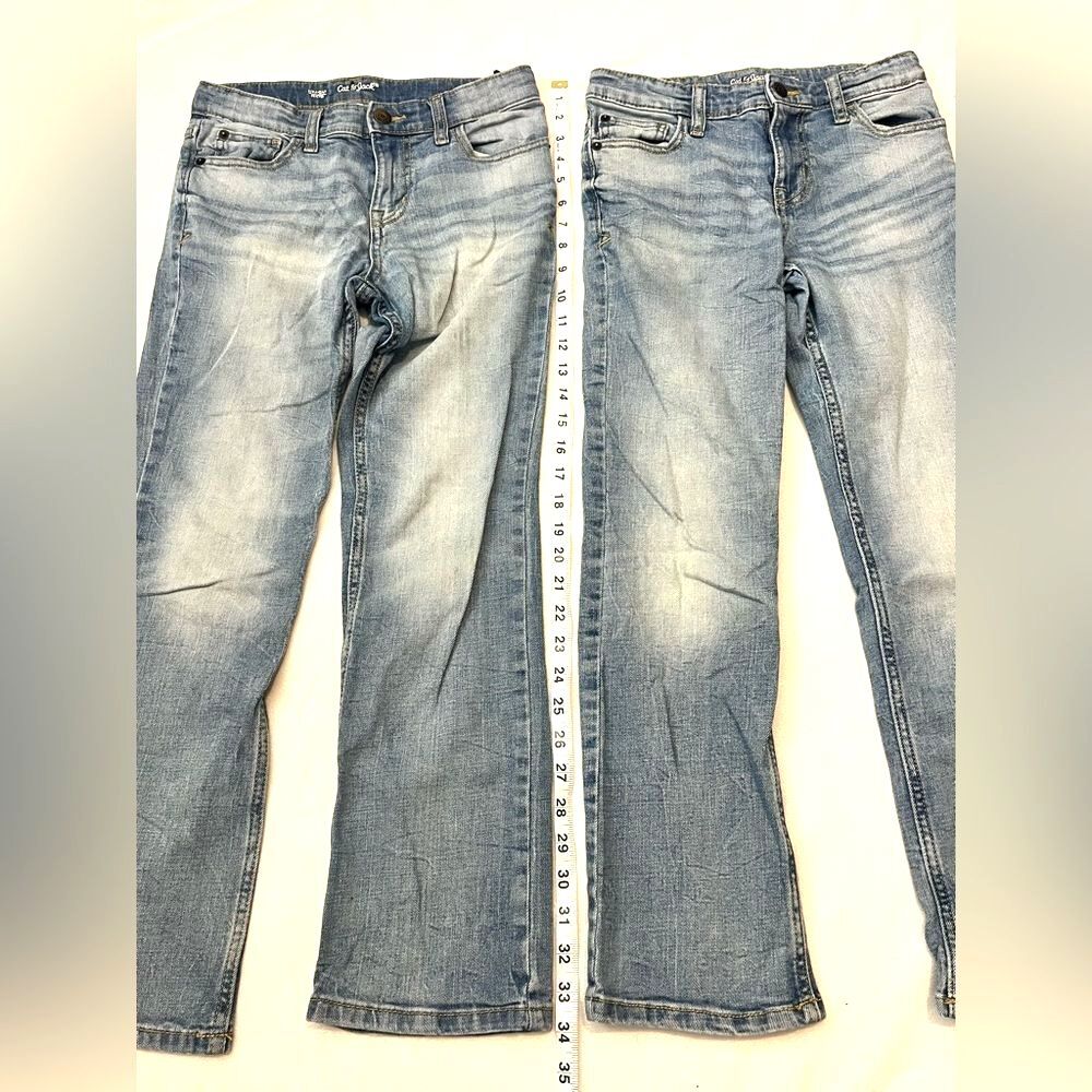 Cat & Jack (2 Pairs) Light Blue Straight Jeans Size 12 Adjustable Waistband - Picture 5 of 15